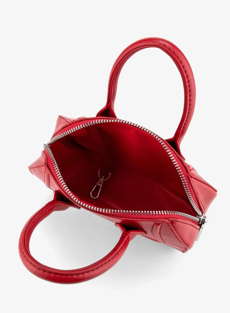 Veganologie  Mini Gemma Handbag in Red Made From 1.3 Bamboo Stems for Women | Best Price UAE