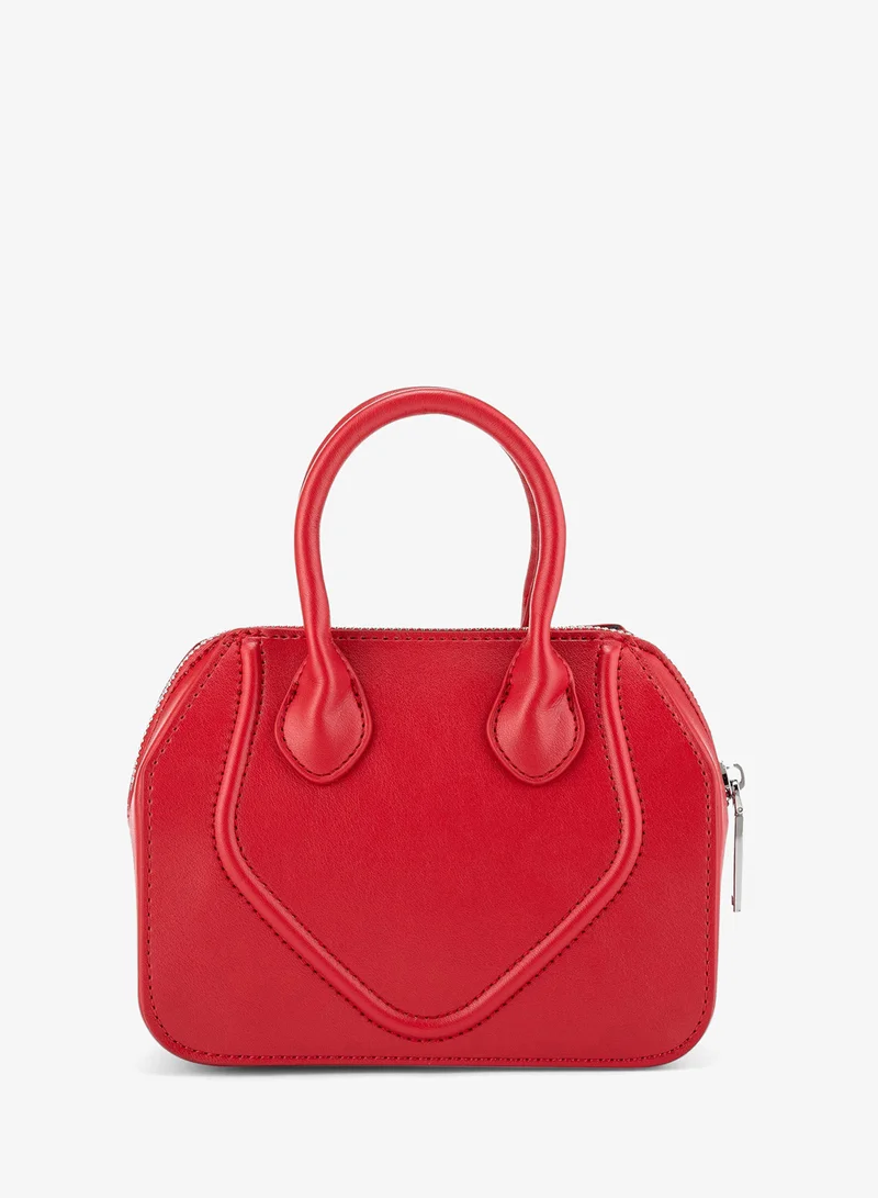 Veganologie  Mini Gemma Handbag in Red Made From 1.3 Bamboo Stems for Women | Best Price UAE