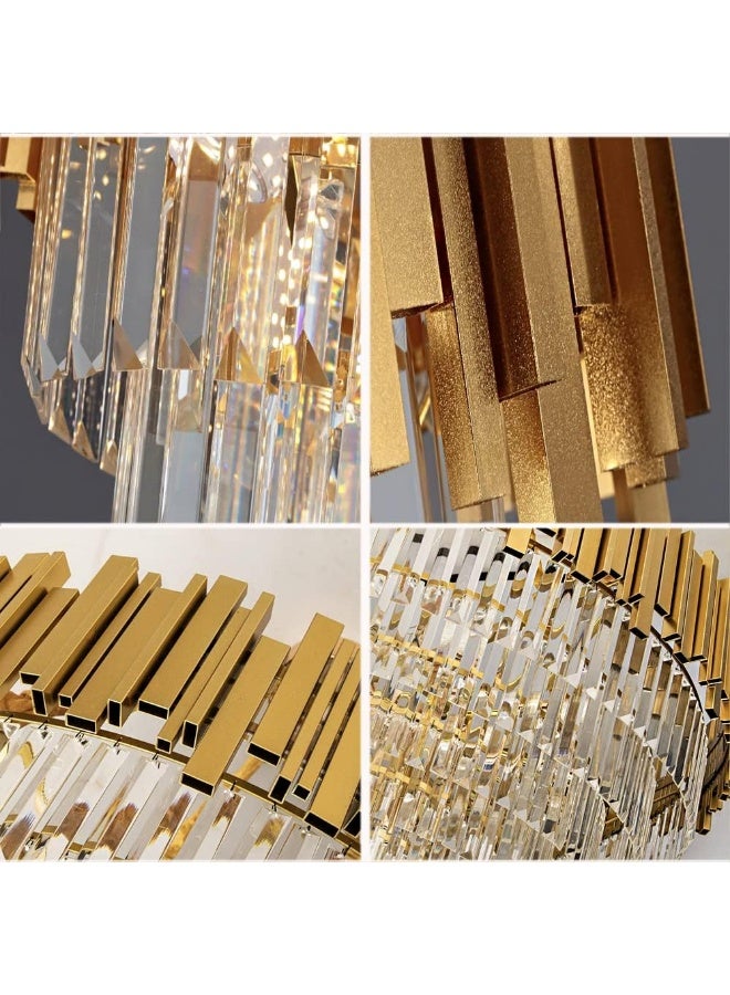 AFN Luxury Crystal Chandelier Ceiling Light with Multi-Layer Design, Elegant Hanging Ceiling Fixture for Living Room Dining Area Bedroom | Ceiling Light, Modern Chandelier - Image 3