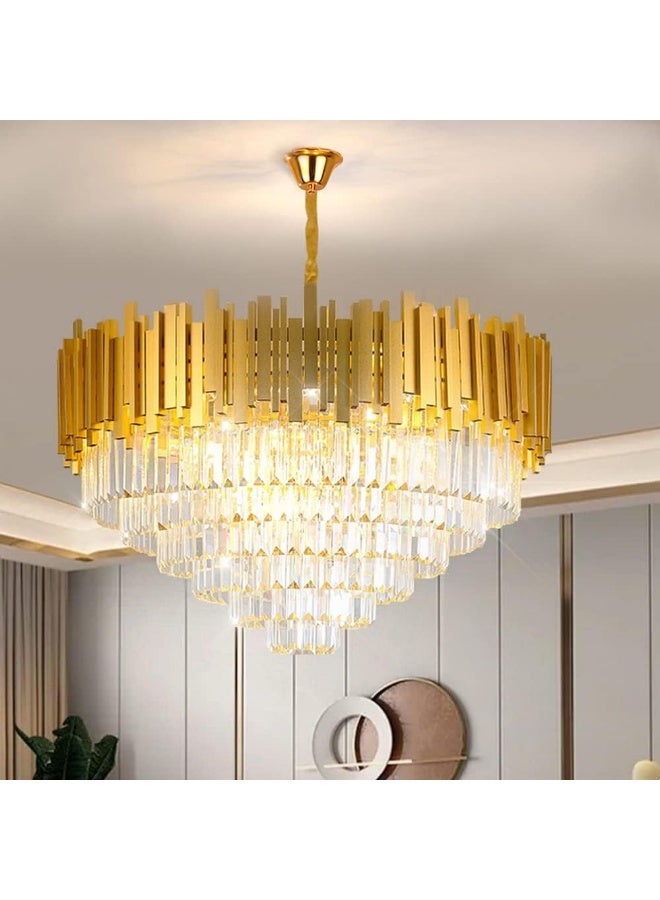 AFN Luxury Crystal Chandelier Ceiling Light with Multi-Layer Design, Elegant Hanging Ceiling Fixture for Living Room Dining Area Bedroom | Ceiling Light, Modern Chandelier - Image 1