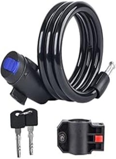 HALAMODO HALAMODO Bicycle Locks,120CM Cable-locked mountain bikes General-purpose key anti-theft lock Bicycle Electric locks Accessories-Black 