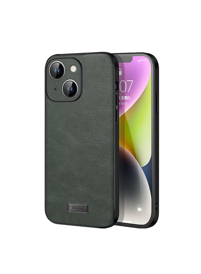 SULADA Case For iPhone 14 Shockproof TPU + Handmade Leather Phone Case - Image 1