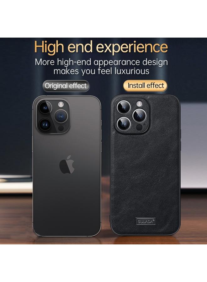 SULADA Case For iPhone 14 Shockproof TPU + Handmade Leather Phone Case - Image 3