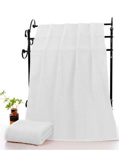 MAXQON Pack Of 2 - Beach Towel - 100% Cotton 600 GSM Over Sized (100x180cm), Highly Absorbent Bath Sheet For Pool, Beach, Fitness, Sports, Yoga, Color-White  - Image 2