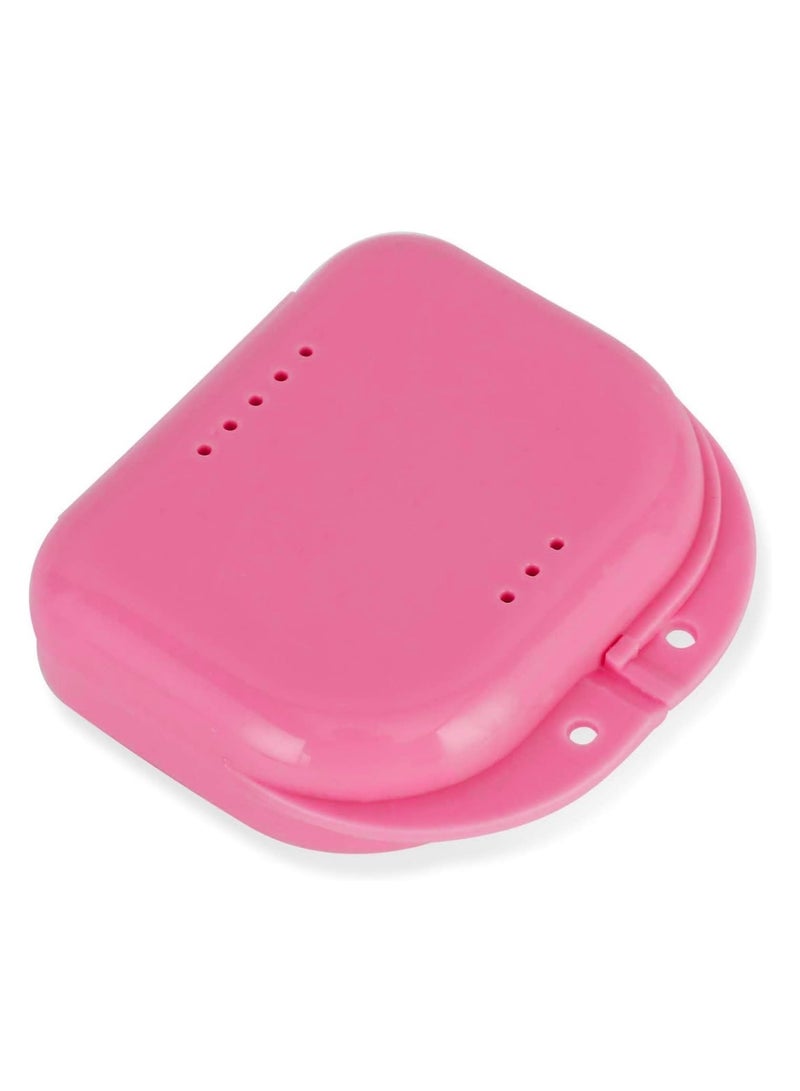 Portable Orthodontic Retainer Storage Box - Pink, Ideal for Braces and Night Guards, with Vented Holes for Hygienic Cleaning - pink color - Image 2