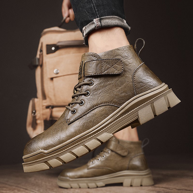 Men'S Shoes Winter New Velvet Warm Boots Men'S British Low-Top Casual Leather Shoes American Retro Work Shoes - Image 2