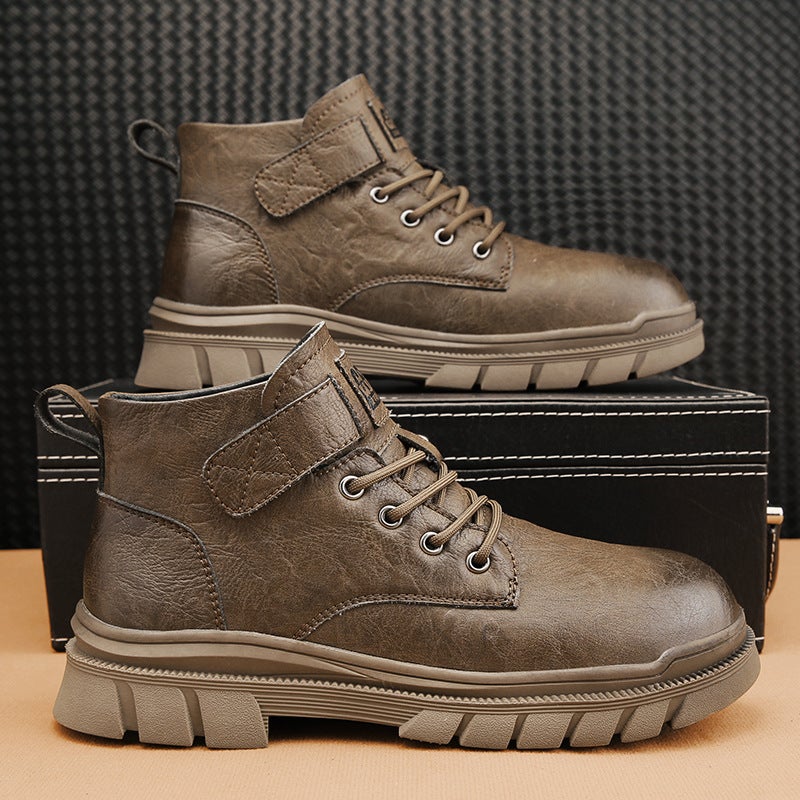 Men'S Shoes Winter New Velvet Warm Boots Men'S British Low-Top Casual Leather Shoes American Retro Work Shoes - Image 4