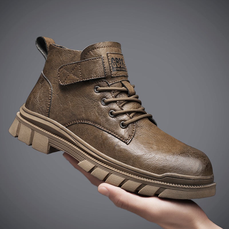 Men'S Shoes Winter New Velvet Warm Boots Men'S British Low-Top Casual Leather Shoes American Retro Work Shoes - Image 5