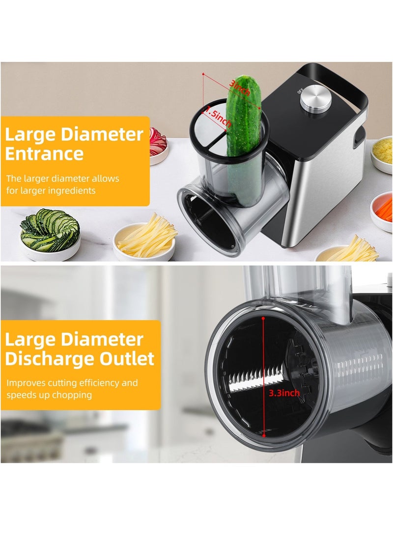 ET-LIFE 7 in 1 Professional Electric Cheese Grater and Slicer, 300W, for Vegetable, Block Cheese, Salad Maker, Shredded Carrot, Zucchini for Home Kitchen - Image 3
