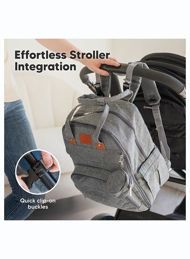 KeaBabies Rove Diaper Bag, Baby Travel Organizer, Multi-Pocket, Charcoal - Image 5