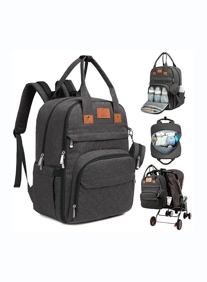 KeaBabies Rove Diaper Bag, Baby Travel Organizer, Multi-Pocket, Charcoal - Image 1
