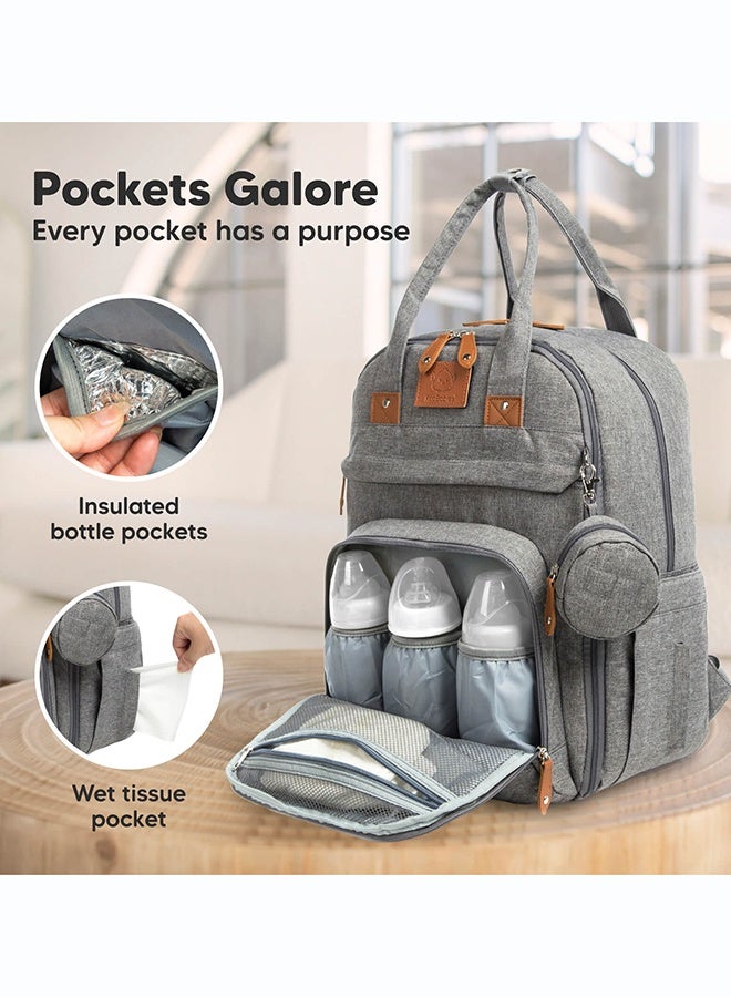 KeaBabies Rove Diaper Bag, Baby Travel Organizer, Multi-Pocket, Charcoal - Image 3