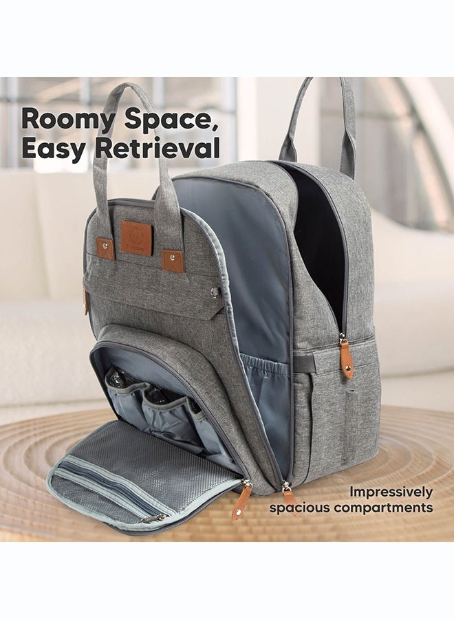 KeaBabies Rove Diaper Bag, Baby Travel Organizer, Multi-Pocket, Charcoal - Image 2