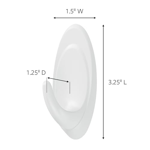 Command White Terrace Hooks, 2 Hooks with 4 Command strips, Holds up to 3 lb, Damage Free Hanging Wall Hooks with Adhesive Strips, No Tools Wall Hooks for Hanging Decorations in Living Spaces - Image 2