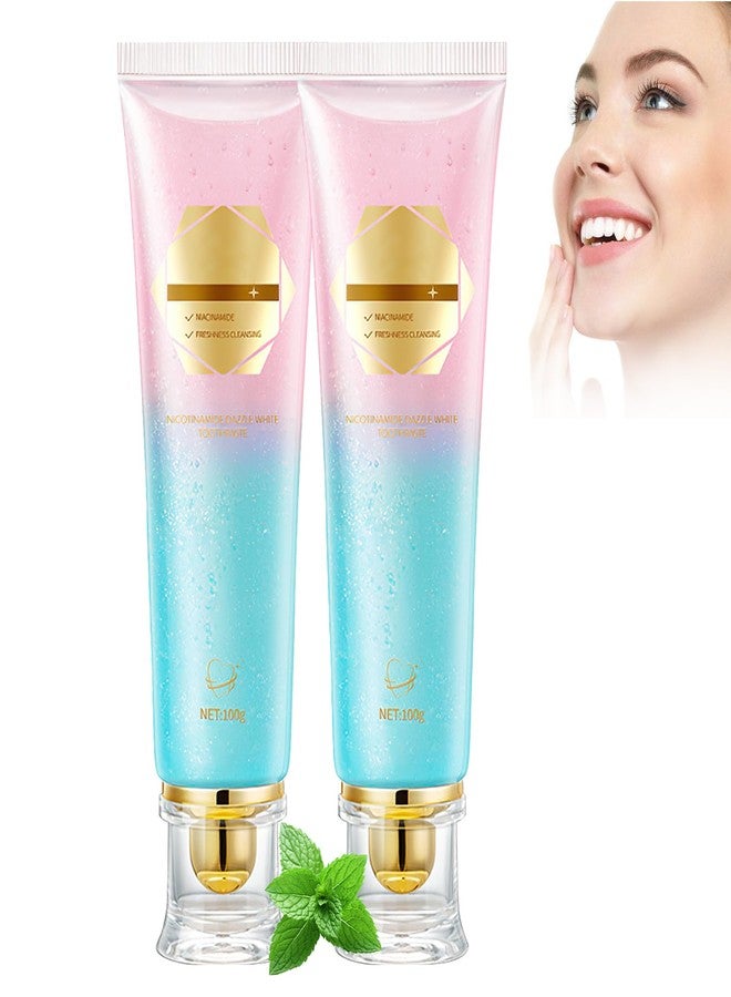 YADUO 2Pcs Acssart Radiant Niacinamide Intensive Whitening Toothpaste, Niacinamide White Toothpastes, Remove Tooth Stains, Fresh Breath - Image 1