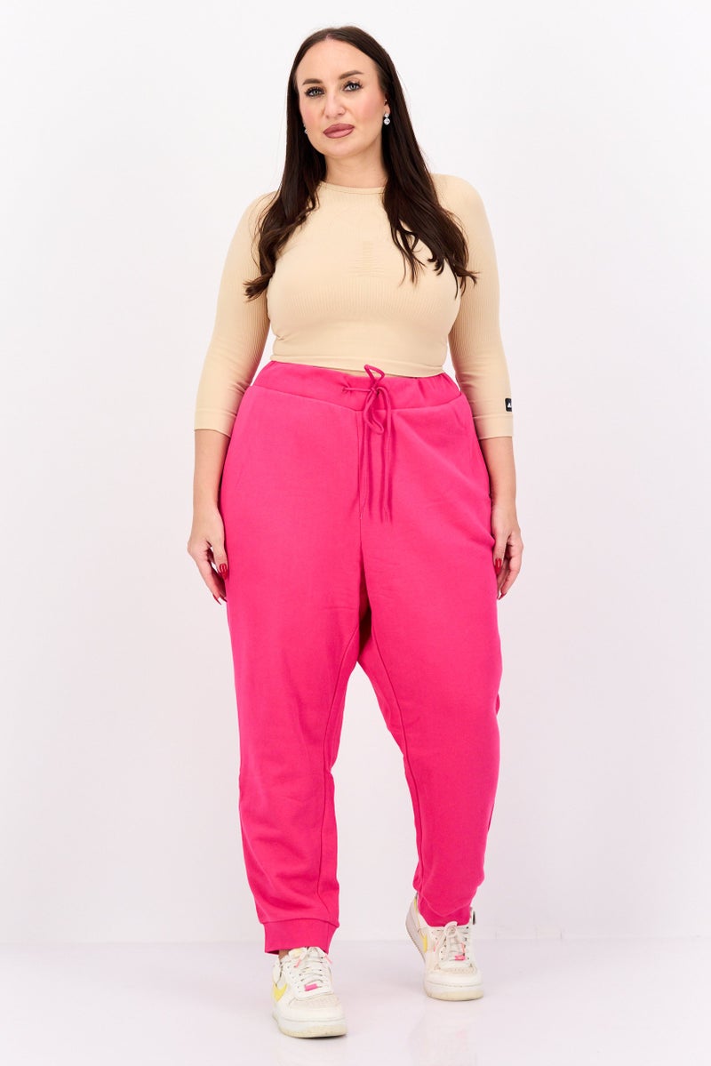 adidas Originals Women Plus Size Training Sweatpants, Dark Pink - Image 4