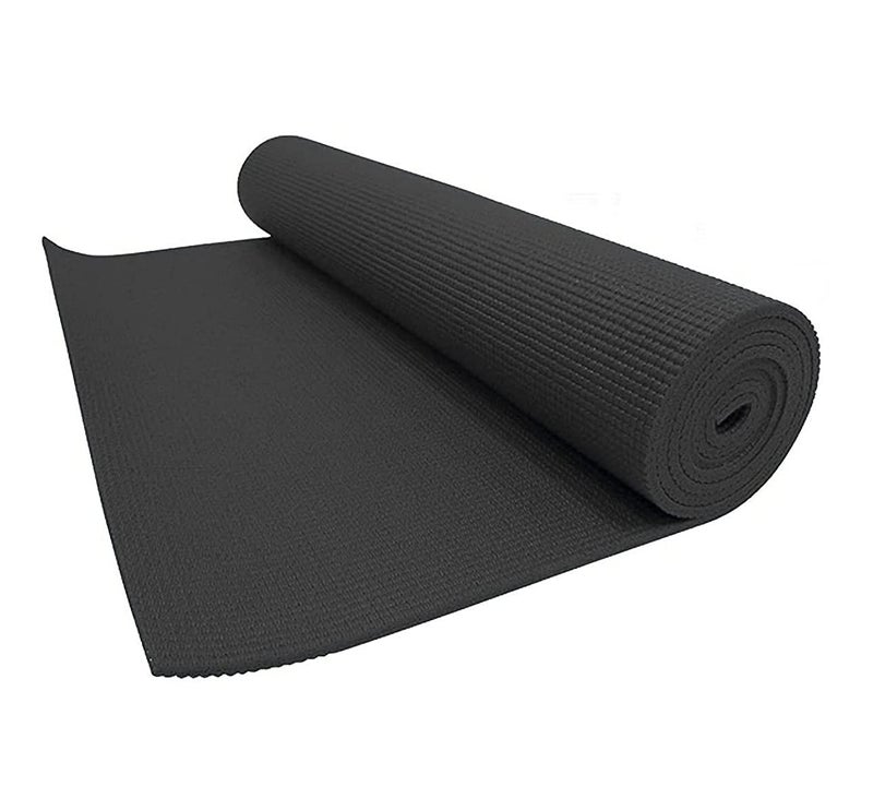 IRIS Fitness Heavy duty (weighs 900 grams) PVC Yogamat, 183cm x 61cm x 4mm (Charcoal Black) - Image 1