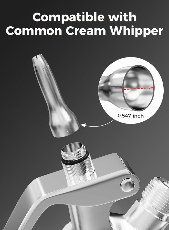 SimCoker موزع فوهات كريمة الخفق العالمي من سيم كوكر، فوهات تزيين لموزع كريمة الخفق، قطع غيار من الفولاذ المقاوم للصدأ 304، متوافق مع معظم خفاقات الكريمة - Image 3