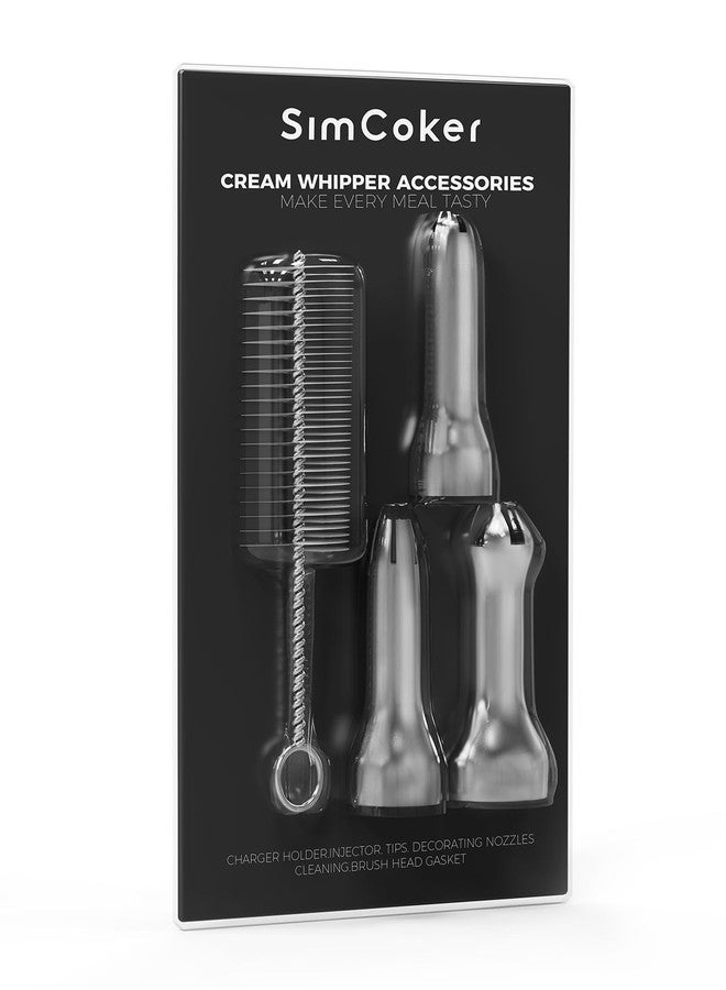 SimCoker موزع فوهات كريمة الخفق العالمي من سيم كوكر، فوهات تزيين لموزع كريمة الخفق، قطع غيار من الفولاذ المقاوم للصدأ 304، متوافق مع معظم خفاقات الكريمة - Image 1