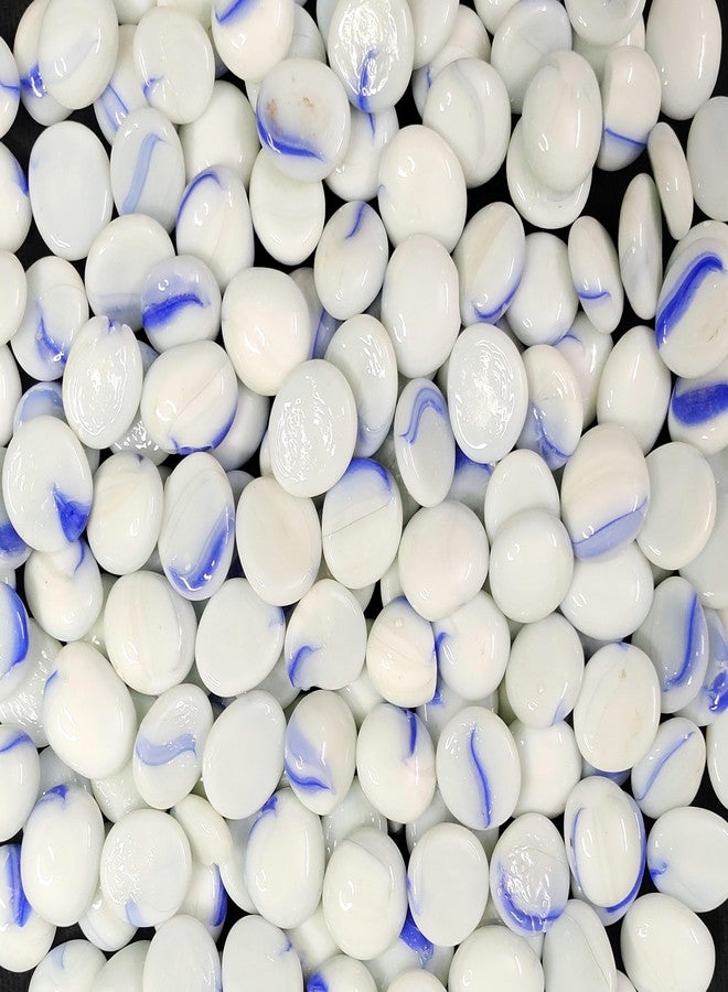 DS1 Glass Pebbles Decorative Glass Stones for Aquariums, Fish Tank, Fireplace, Vase Filler, Plants Pot, Garden, Lawn, Table Decor for Indoor and Outdoor Home Décor (White/Blue, 2.0 Kg) - Image 3