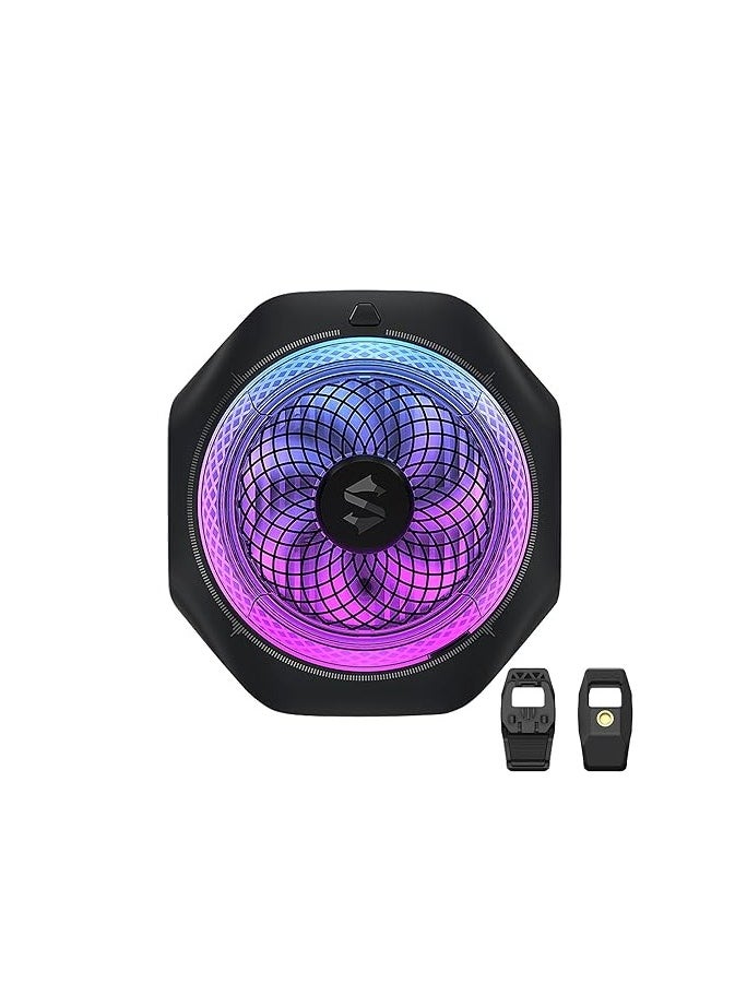 BLACK SHARK - Phone Cooler Black Shark MagCooler 4 Pro Magnetic Phone Cooling Fan RGB Light  App 27W Cellphone Radiator for Gaming  Video Streaming  Car Driving Mobile Cooler for Phones  Tablets (BLACK) - Image 1