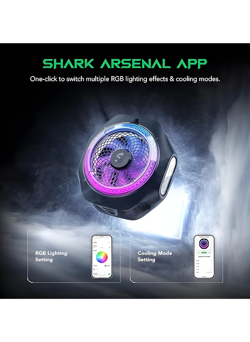 BLACK SHARK - Phone Cooler Black Shark MagCooler 4 Pro Magnetic Phone Cooling Fan RGB Light  App 27W Cellphone Radiator for Gaming  Video Streaming  Car Driving Mobile Cooler for Phones  Tablets (BLACK) - Image 1