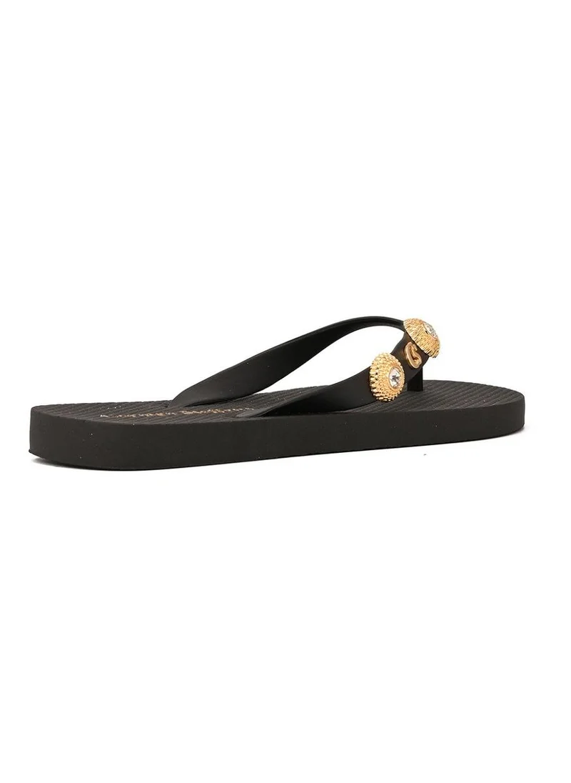 Carmen Steffens  Black Flip-Flops with Decoration for Women | Best Price UAE
