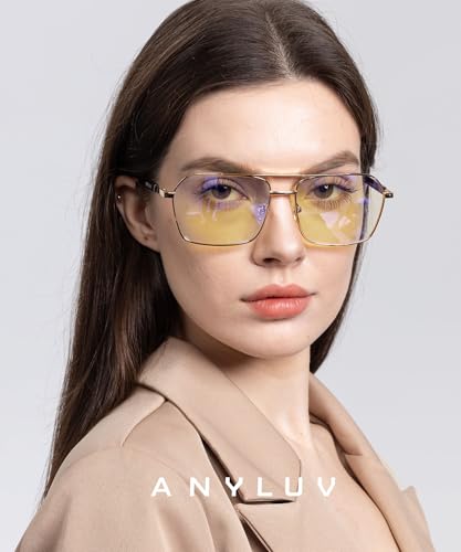ANYLUV Reading Glasses Men/Women 1.0, Anti Eyestrain Blue Light Reader for Women, Metal Cheaters Reading Computer Glasses - Image 2
