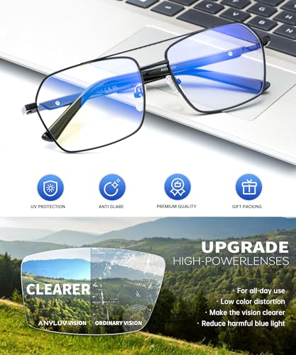 ANYLUV Reading Glasses Men/Women 1.0, Anti Eyestrain Blue Light Reader for Women, Metal Cheaters Reading Computer Glasses - Image 4