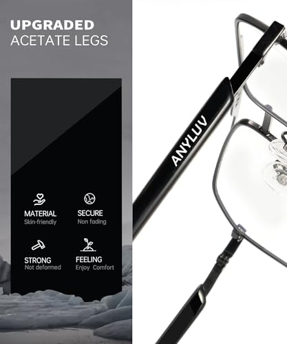 ANYLUV Reading Glasses Men/Women 1.0, Anti Eyestrain Blue Light Reader for Women, Metal Cheaters Reading Computer Glasses - Image 3