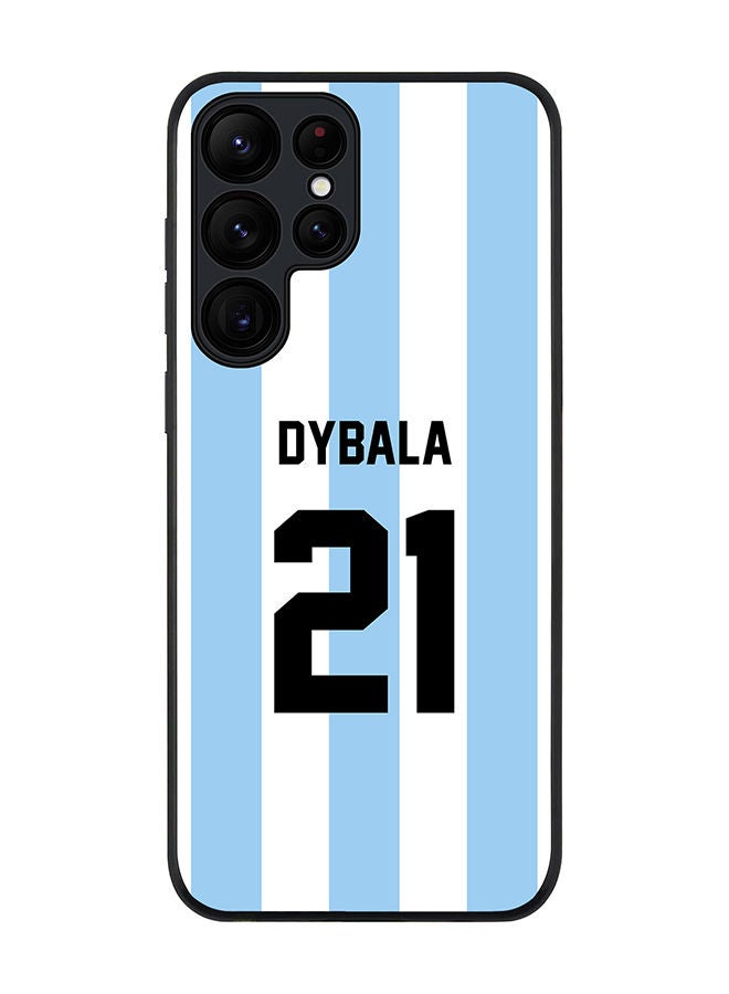 Stylizedd Rugged Black edge case for Samsung Galaxy S23 Ultra 5G Slim fit Soft Case Flexible Rubber Edges Anti Drop TPU Gel Thin Cover - Football Team - Argentina Player Name - Dybala - Image 1