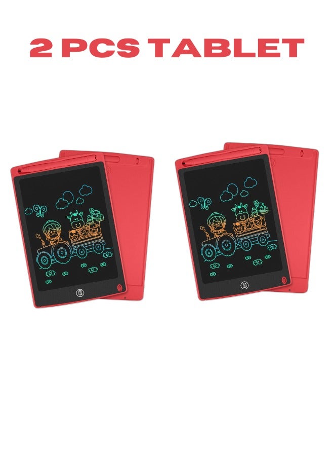 Set of 2 Writing Tablets 8-Inch – Erasable LCD Digital Notepads for Kids & Adults – Portable Electronic Drawing & Writing Boards for Notes, Memo, Sketching & Homework - Image 1