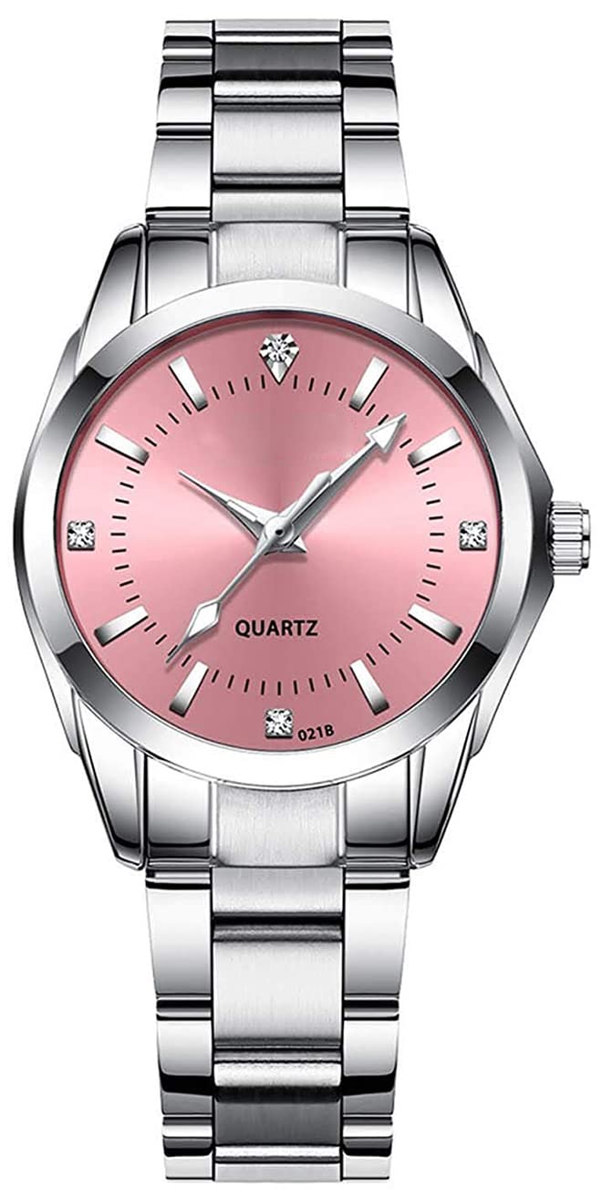 SENRUD Women Watch Classic Silver Stainless Steel Waterproof Quartz Analog Watch Fashion Ladies Wrist Watches Elegant Pink - Image 2