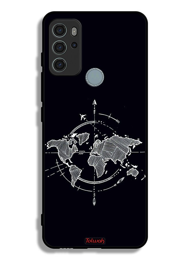 Tolwak Motorola Moto G60S Protective Case Cover Compass Art - Image 2