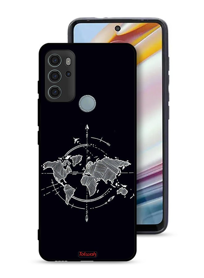 Tolwak Motorola Moto G60S Protective Case Cover Compass Art - Image 1