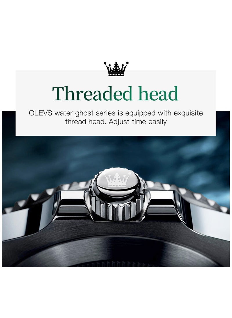 OLEVS - OLEVS Men's Watch Luxury Top Brand One-Way Rotating Outer Ring Design Quartz Watch for Men Auto Date Waterproof Wrist Watches - Image 1