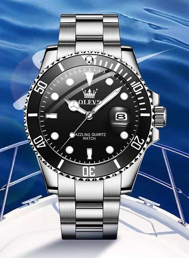 OLEVS Watches for Man  Fashion Casual Waterproof Men's Watches Quartz Watch for Man  Luxury Luminous Stainless Steel Wristwatch Male Date Business Quartz Watches - Image 1