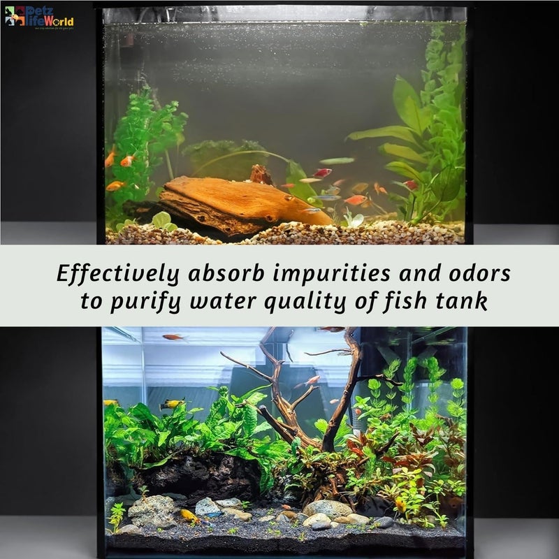 VAYINATO ® 250G كريات الكربون النشط لمرشحات الأكواريوم مع حقيبة شبكية مجانية، تعزز نمو البكتيريا الصحية وتحسن جودة المياه | مناسبة لمختلف المرشحات من بيتزلايف وورلد - Image 4