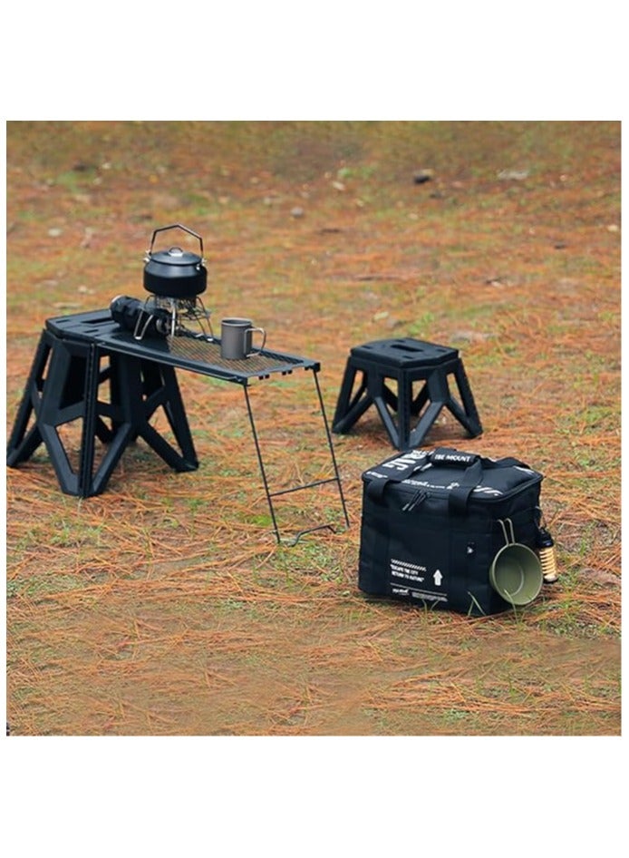 general Portable Outdoor Camping Organizer with Handle Gas Tank Tableware Box 20L Cookware Storage Bag Large Capacity Removable Dividers for Beach Picnic - Image 4