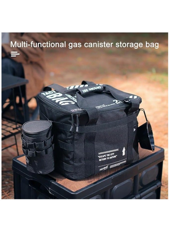 general Portable Outdoor Camping Organizer with Handle Gas Tank Tableware Box 20L Cookware Storage Bag Large Capacity Removable Dividers for Beach Picnic - Image 5