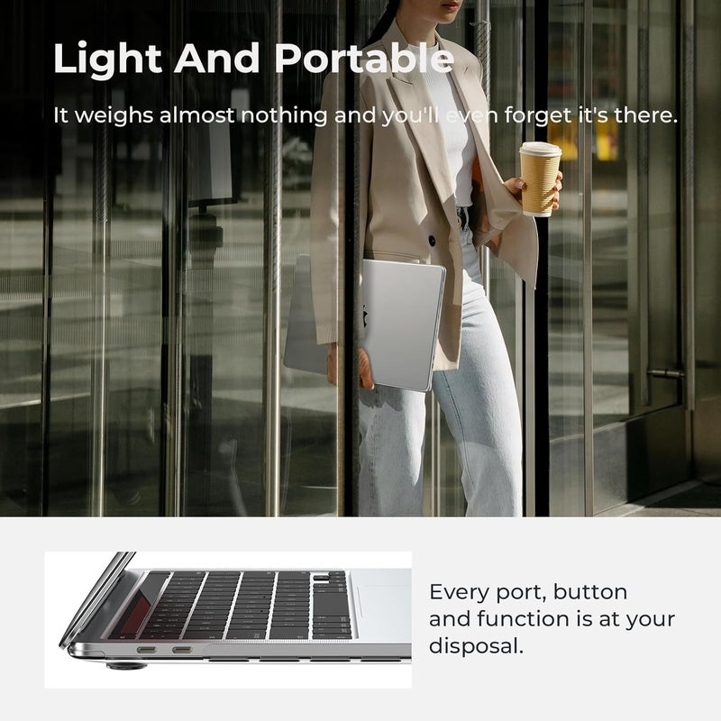 Eoocoo Case Compatible with MacBook Pro 13 inch M2 2024 2023 2022-2016 Release M1 A2338 A2289 A2251 A2159 A1989 A1706 A1708 Protective Hard Case with Keyboard Cover, Screen Protector, Crystal Clear - Image 5