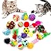 PET SHOW 20Pcs Cats Toys Interactive Kitten Ball Toys Assortments Variety Pack for Indoor Cats Mice Feather Sparkle Crinkle Ball Bells Spring - Image 3