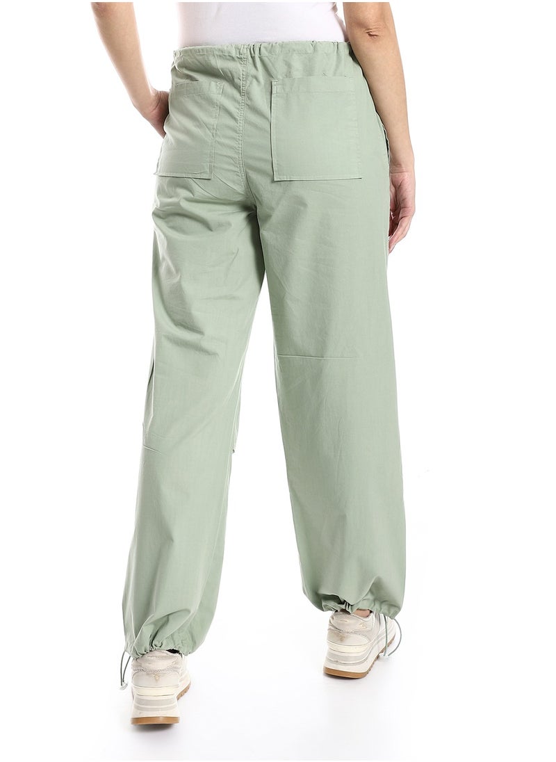 MERCH - Wide Trousers With Elastic At The Waist-BAsil - Image 1