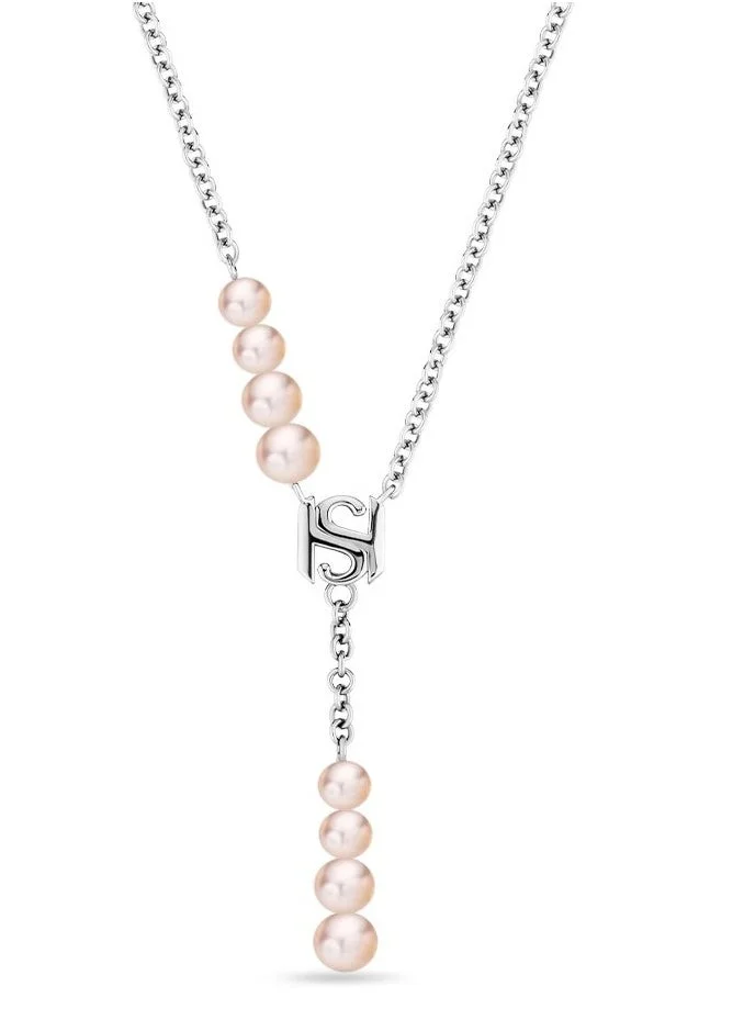سانت هونور Perle Y Style Silver Necklace with Pink pearls for Women's