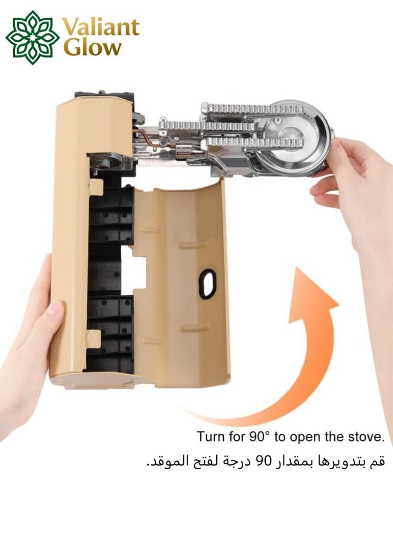 Valiant Glow Foldable portable butane stove for outdoor camping(2600W) | emergency gas stove、camp stove、camping accessories、camping stove、portable gas stove、portable stove | 3-5 minute boil time | Includes storage bag | Perfect for picnics, backpacking, adventures, home travel, and RV trips - Image 4