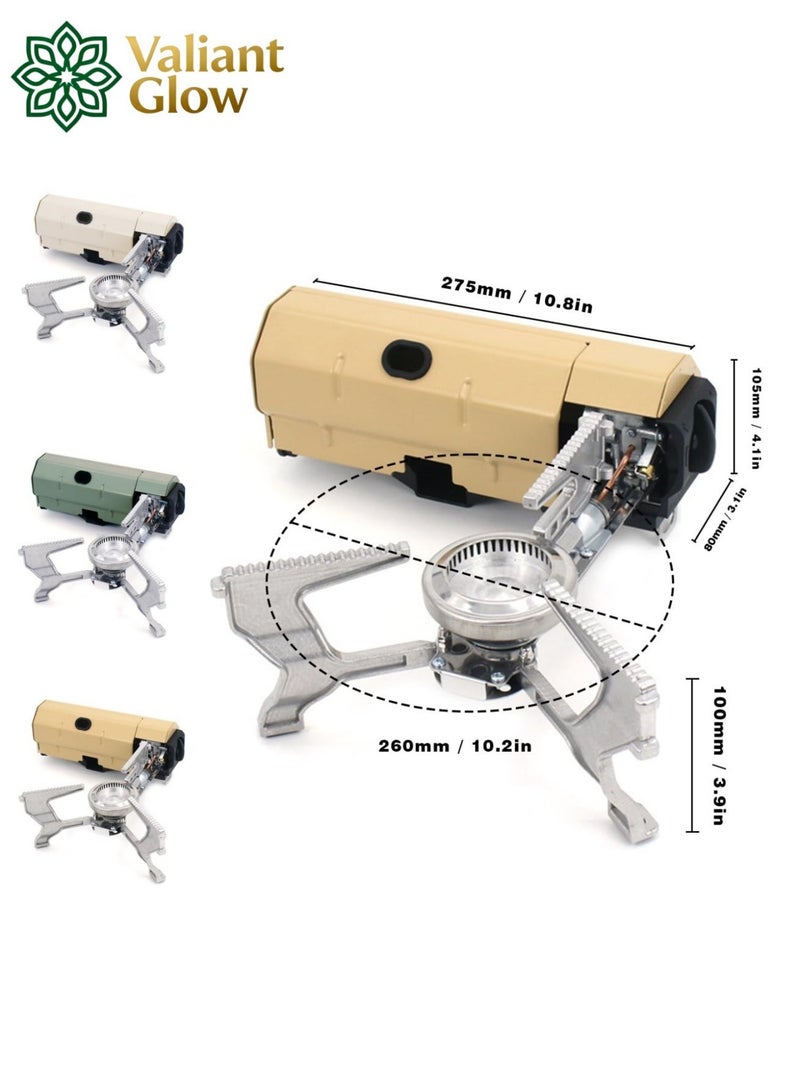 Valiant Glow Foldable portable butane stove for outdoor camping(2600W) | emergency gas stove、camp stove、camping accessories、camping stove、portable gas stove、portable stove | 3-5 minute boil time | Includes storage bag | Perfect for picnics, backpacking, adventures, home travel, and RV trips - Image 2