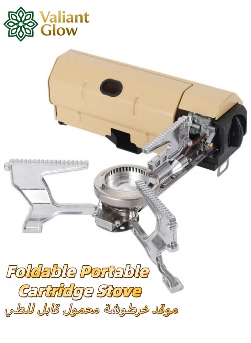 Valiant Glow Foldable portable butane stove for outdoor camping(2600W) | emergency gas stove、camp stove、camping accessories、camping stove、portable gas stove、portable stove | 3-5 minute boil time | Includes storage bag | Perfect for picnics, backpacking, adventures, home travel, and RV trips - Image 1