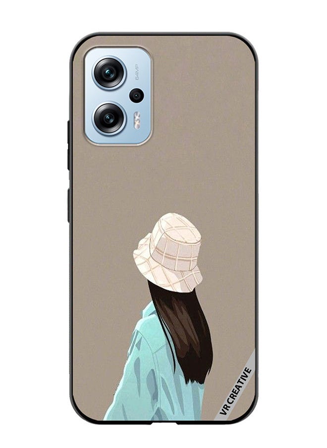 VR CREATIVE - Protective Case Cover For Xiaomi Poco X4 GT Brown Hat Girl Design Multicolour - Image 1