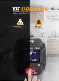 SYOSI Outlet Tester with LCD Display,Electrical GFCI Trip Tester, Receptacle Detector for 3 Prong AC Voltage Sockets, Identifies Wiring Problems in Plain English  - Image 3