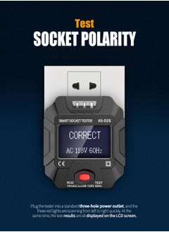 SYOSI Outlet Tester with LCD Display,Electrical GFCI Trip Tester, Receptacle Detector for 3 Prong AC Voltage Sockets, Identifies Wiring Problems in Plain English  - Image 4